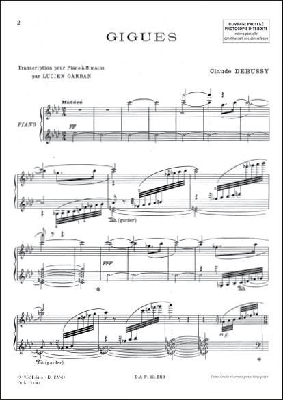 Gigues (extrait de Images) - Transcription pour piano - pro klavír